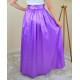 Dlhá fialová saténová sukňa