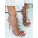 Exkluzívne strieborné transparentné sandále Meorla