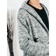 Pánsky sivý sveter s kapucňou Vilémo