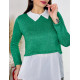 Dámsky sveter s blúzkou - zelený