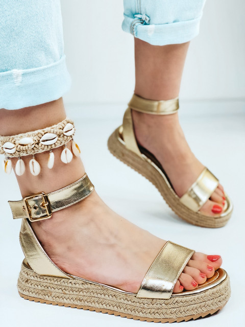 Dámske zlaté sandále na platforme LUNA