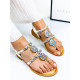 Dámske exkluzívne sandále s ozdobnými kamienkami - biele