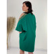 Zelené spoločenské šaty pre moletky so zdobením na ramene