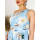 Dámske kvetované spoločenské šaty DITA - svetlo modré