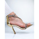 Luxusné dámske zlaté sandále s kamienkami