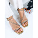 Luxusné dámske zlaté sandále s kamienkami