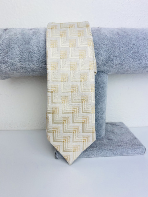Pánska béžová úzka kravata
