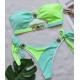 Dámske exkluzívne tyrkysovo-zelené dvojdielne plavky s kryštálmi