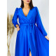 Dámske dlhé spoločenské šaty s dlhým rukávom Vanes - kráľovské modré