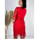 Dámske červené spoločenské šaty s čipkou - KAZOVÉ