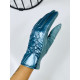 Dámske modré metalické rukavice SELA