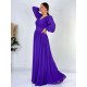 Dámske dlhé tmavé fialové spoločenské šaty Athena pre moletky