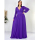 Dámske dlhé tmavé fialové spoločenské šaty Athena pre moletky