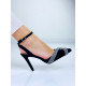 Exkluzívne dámske sandále s ozdobnými kamienkami - čierne