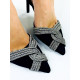 Exkluzívne dámske sandále s ozdobnými kamienkami - čierne