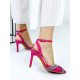 Exkluzívne dámske sandále s ozdobnými kamienkami - cyklamenové