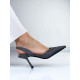 Exkluzívne dámske čierne trblietavé sandále