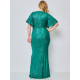 Dámske luxusné dlhé spoločenské šaty s flitrami - zelené