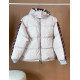 Dámska béžová krátka obojstranná zimná bunda s kapucňou FENDILA