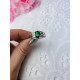 Dámsky strieborný prsteň so zeleným kryštálom 9