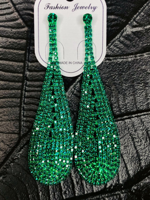 Dámske zelené elegantné náušnice 