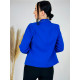 Dámske elegantné sako s gombíkmi a vreckami - modré