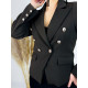 Dámske elegantné sako s gombíkmi a vreckami - tmavo hnedé