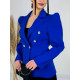 Dámske predĺžené elegantné sako s gombíkmi - modré