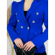 Dámske predĺžené elegantné sako s gombíkmi - modré