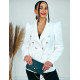 Dámske predĺžené elegantné sako s gombíkmi - biele
