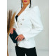 Dámske predĺžené elegantné sako s gombíkmi - biele