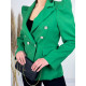 Dámske predĺžené elegantné sako s gombíkmi - zelené