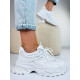 Dámske extravagantné sneakersy na mohutnej platforme - biele