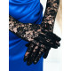 Dámske čierne čipkované rukavice