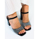 Dámske sandále s kamienkami Lusy - čierne