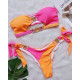 Dámske exkluzívne oranžovo-ružové dvojdielne plavky s kryštálmi